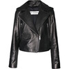 Women's Coucou Leather Jacket, Black - Jackets - 1 - thumbnail