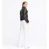 Women's Coucou Leather Jacket, Black - Jackets - 4