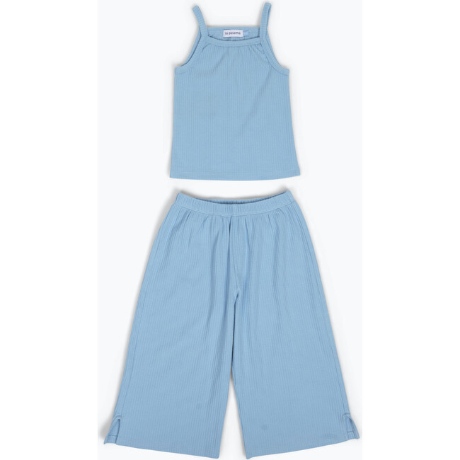 Ribbed Knit Cotton Set, French Blue