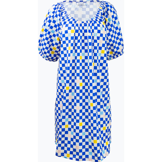 Women's Mae Checkered Dress, Cobalt Check