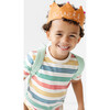 Apricot Linen Crown, Multicolored Pom Poms - Hats - 2