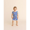 Short Set Checkered Pajamas, Cobalt Check - Pajamas - 3