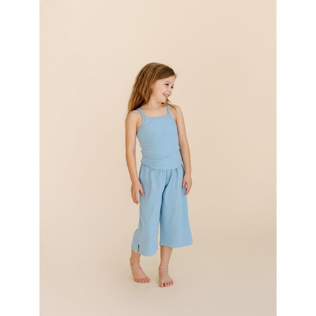 Ribbed Knit Cotton Set, French Blue - Mixed Apparel Set - 3