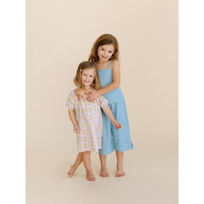 Ribbed Knit Cotton Set, French Blue - Mixed Apparel Set - 4
