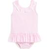 Striped Summer Bathing Suit, Pink and White Stripe - One Pieces - 1 - thumbnail