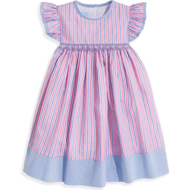 Daphne Dress, Pink Dotty Stripe