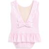 Striped Summer Bathing Suit, Pink and White Stripe - One Pieces - 2