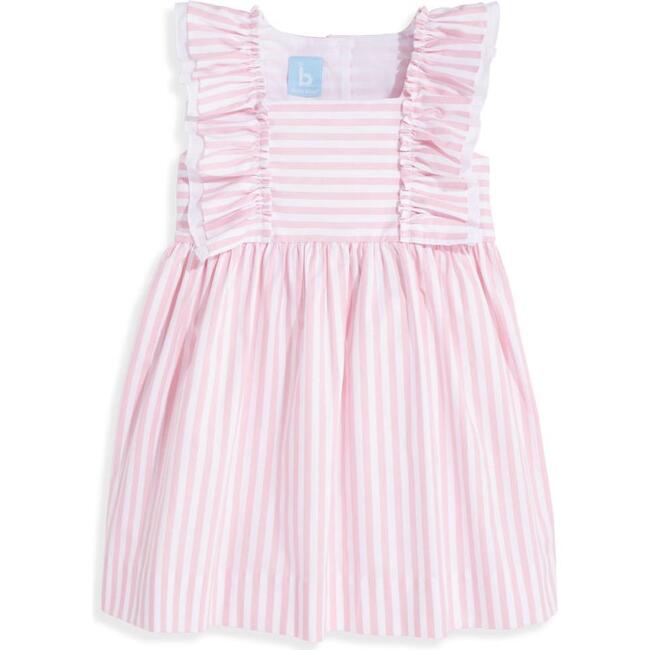 June Dress, Pink Wide Oxford Stripe