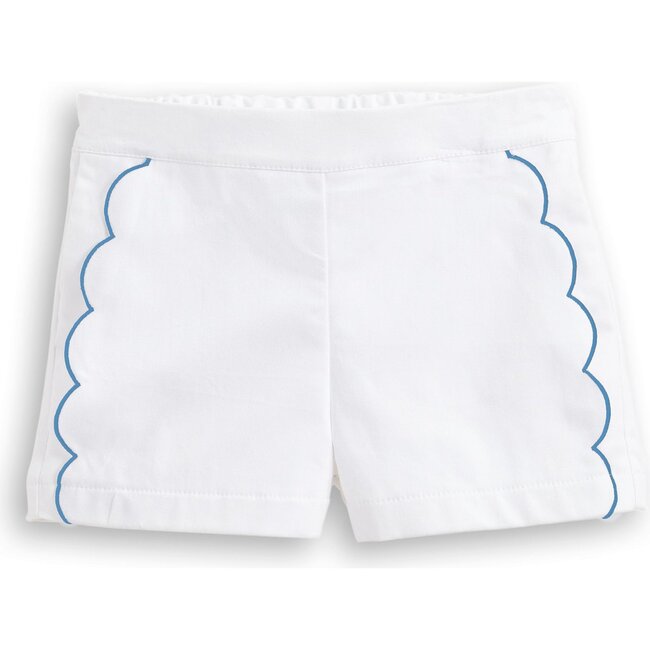 Brinkley Short, White with Periwinkle