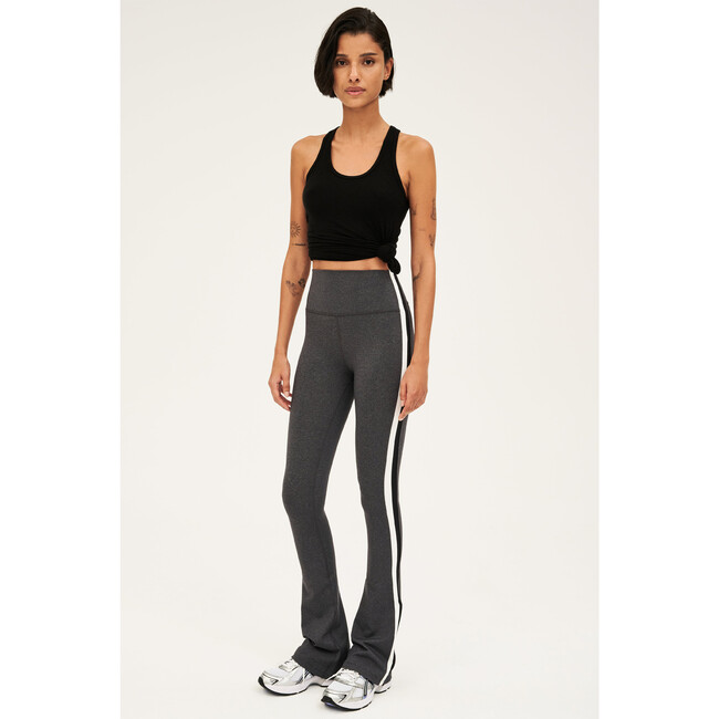 Women's Raquel High Waist Flared Legging, Heather Grey/White/Black - Leggings - 4