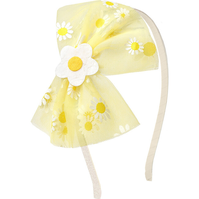 Daisy Bow Hard Headband,Yellow