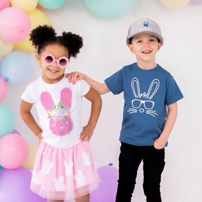 Boho Bunny Short Sleeve Shirt, White - Shirts - 3