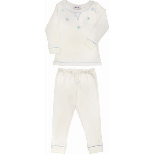 Blue Snowflakes Pajamas, White - Pajamas - 1