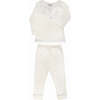 Blue Snowflakes Pajamas, White - Pajamas - 1 - thumbnail