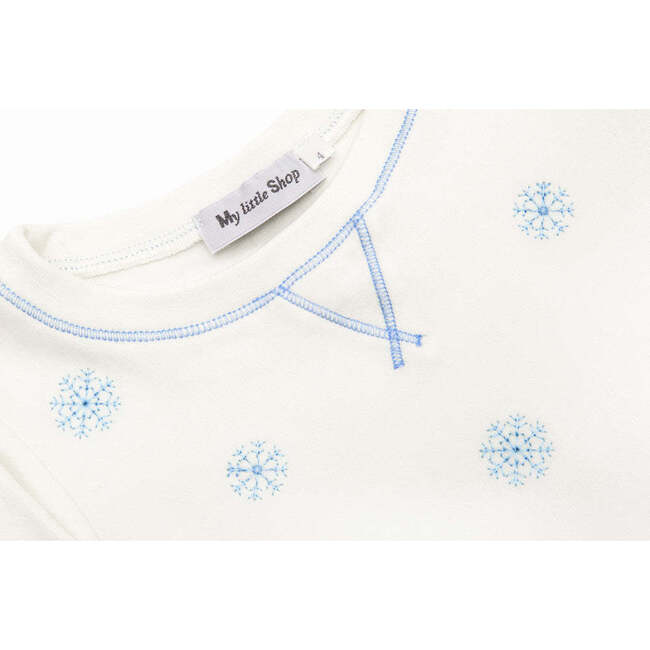 Blue Snowflakes Pajamas, White - Pajamas - 3