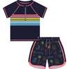 Vintage Neon Swim Set, Multi - Rash Guards - 1 - thumbnail