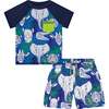 Tropical Animal Swim Set, Navy - Rash Guards - 1 - thumbnail