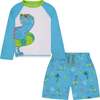 Dino Swim Set, Blue - Rash Guards - 1 - thumbnail