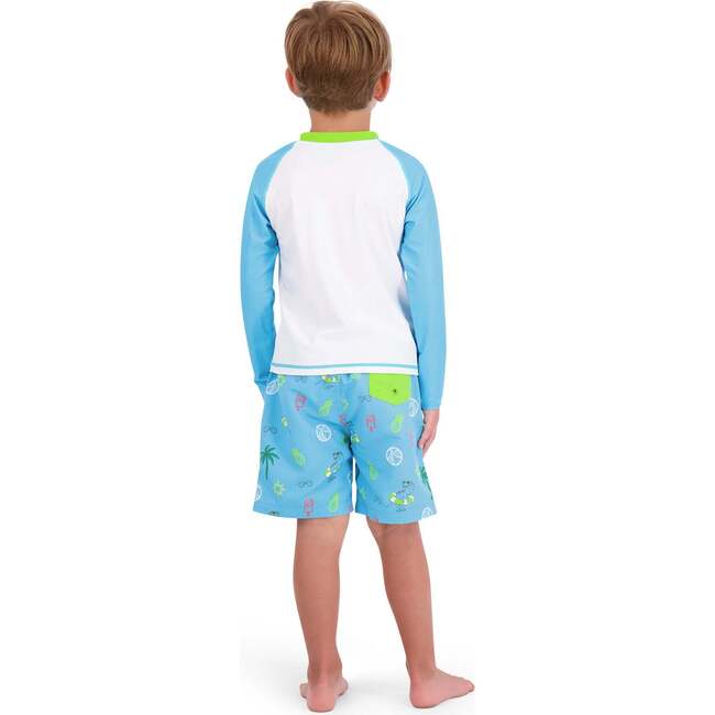 Dino Swim Set, Blue - Rash Guards - 3