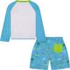 Dino Swim Set, Blue - Rash Guards - 4