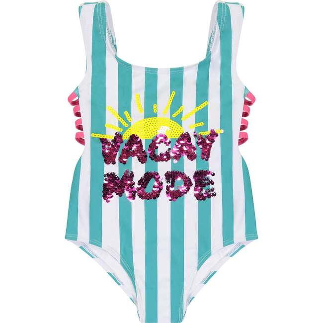 Vacay Mode 1-Piece Swimsuit (Size 8 -16 Years), Blue