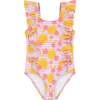 Ruffle Swimsuit, Pink Grapefruit - One Pieces - 1 - thumbnail