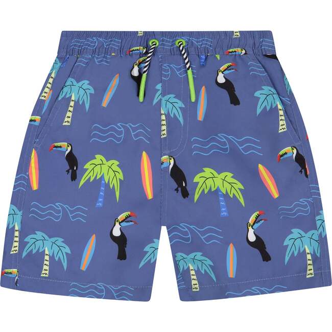 Tucan Boardshort, Blue - Swim Trunks - 1