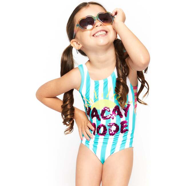 Vacay Mode 1-Piece Swimsuit (Size 8 -16 Years), Blue - One Pieces - 2