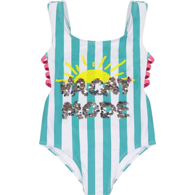 Vacay Mode 1-Piece Swimsuit (Size 8 -16 Years), Blue - One Pieces - 4