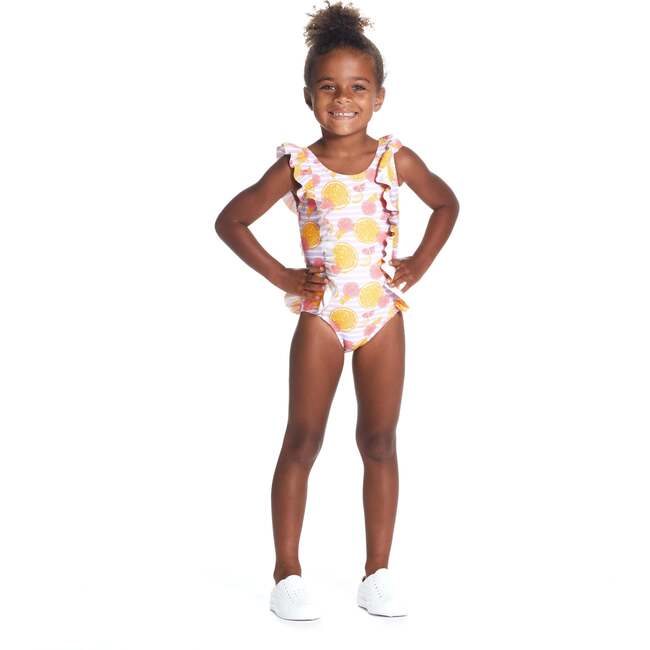 Ruffle Swimsuit, Pink Grapefruit - One Pieces - 4