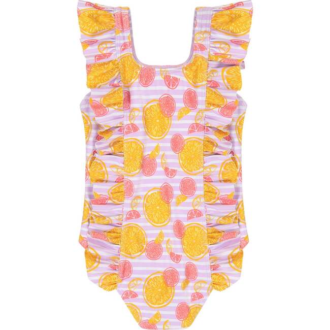 Ruffle Swimsuit, Pink Grapefruit - One Pieces - 5