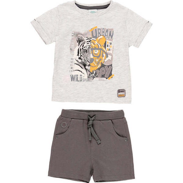 Tiger Graphic Outfit, Gray - Boboli Tops | Maisonette