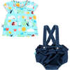 Bloomer Overall Outfit, Blue - Mixed Apparel Set - 1 - thumbnail