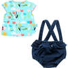 Bloomer Overall Outfit, Blue - Mixed Apparel Set - 2