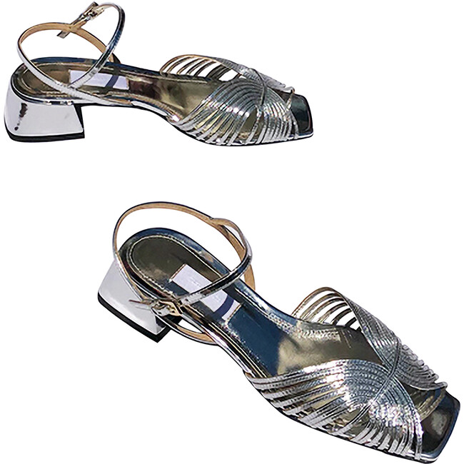 Women's Low 70s Sandal, Silver - Sandals - 1