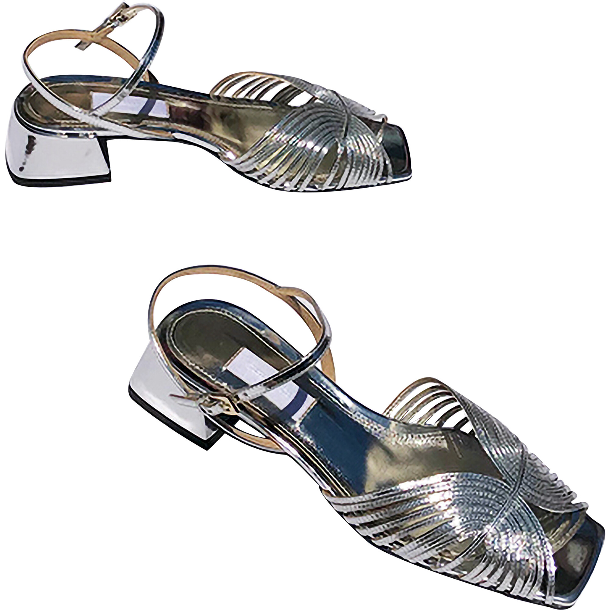 Women's Low 70s Sandal, Silver - Suzanne Rae Shoes | Maisonette