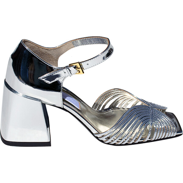 Women's High 70s Sandal, Silver Suzanne Rae Shoes Maisonette