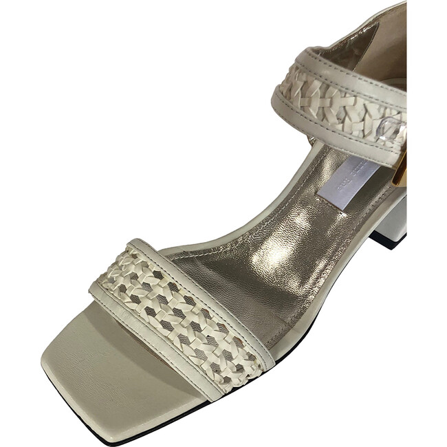 Women's Woven Maryjane Sandal, White - Mary Janes - 3