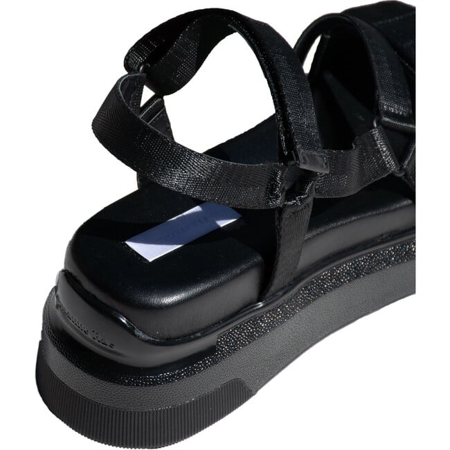 Women's Velcro Sandal, Black - Sandals - 3