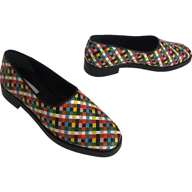 Women's Woven Glove Shoe, Multi - Flats - 4