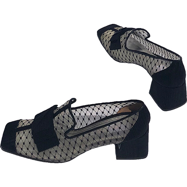 Women's Reseau Smoking Loafer, Black - Loafers - 5