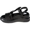 Women's Velcro Sandal, Black - Sandals - 5