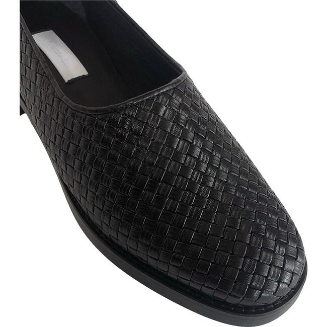 Women's Woven Glove Shoe, Black - Flats - 4