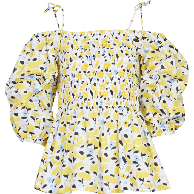 Women's Valerie Top, Poppy Fields Optic White Multi - Blouses - 1