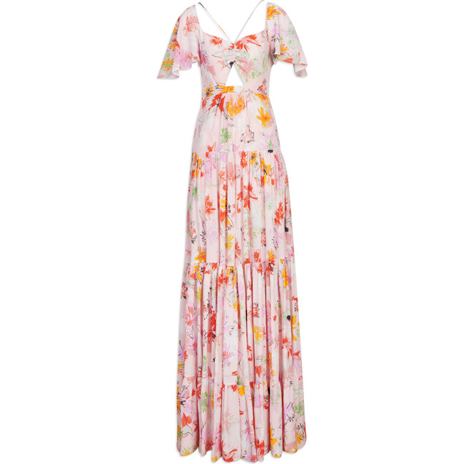 Women's Willa Gown, Expressionist Carnations Pink Salt Multi - Dresses - 1