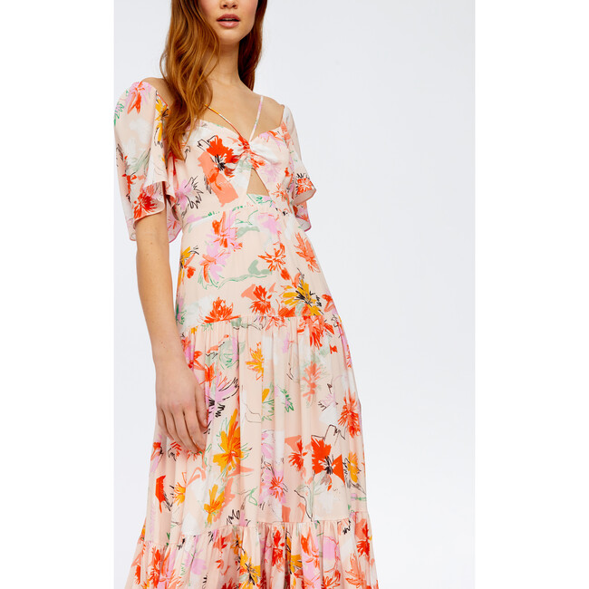 Women's Willa Gown, Expressionist Carnations Pink Salt Multi - Dresses - 3