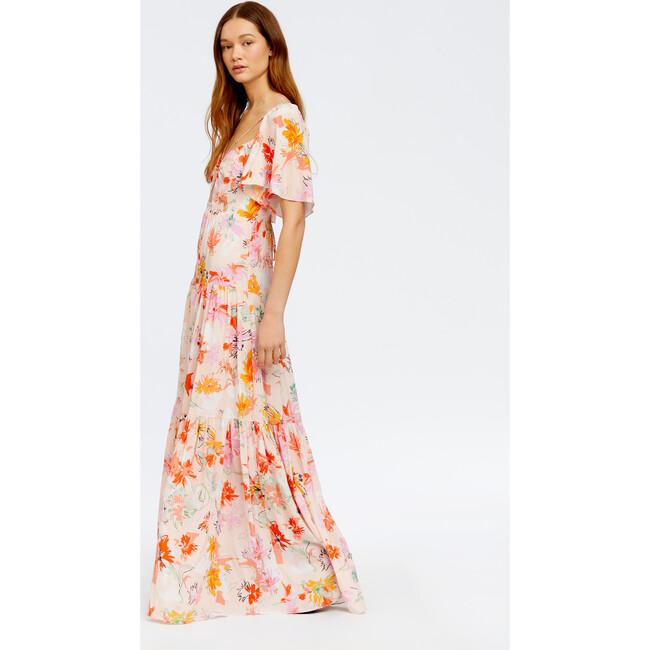 Women's Willa Gown, Expressionist Carnations Pink Salt Multi - Dresses - 4
