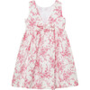 Maeva Big Bow Dress, White/Pink Floral - Dresses - 2
