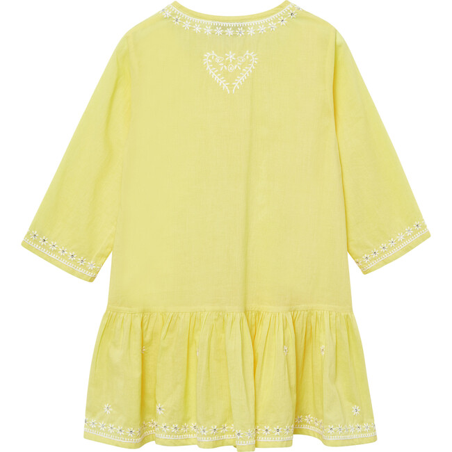 Embroidered Kaftan, Lemon/White - Cover-Ups - 2