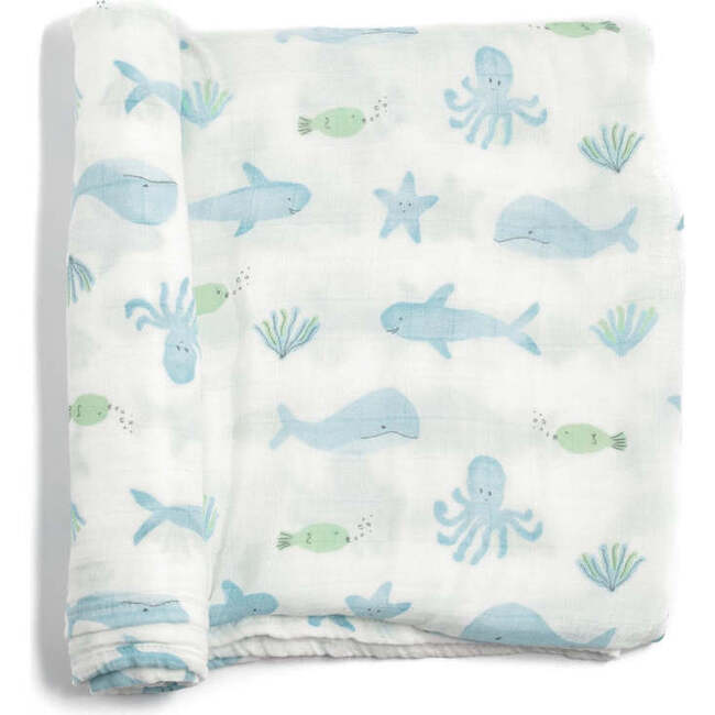 Bamboo Muslin Swaddle Blanket, Under the Sea